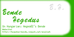 bende hegedus business card